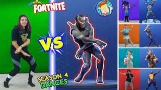 FORTNITE DANCE CHALLENGE in REAL LIFE #2 (Season 4 Dances HYPE, ORANGE JUSTICE, GROOVE JAM & POCORN)