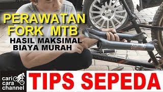 perawatan fork depan sepeda gunung #mtb
