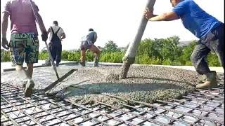 Монолитное перекрытие прием бетона бетононасосом Белгород| Monolithic slabs receiving concrete