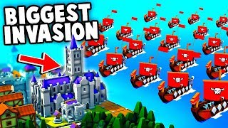 BIGGEST Viking Invasion Fleet Ever vs NEW Cathedral! Defend the Fort (Kingdoms and Castles Gameplay)