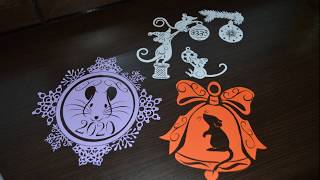Крысы вытынанки из бумаги для украшения окон / Paper rat DIY