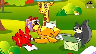Мультик для детей. Зайчик и Жираф почтальоны. Animals. Сartoon for Children.