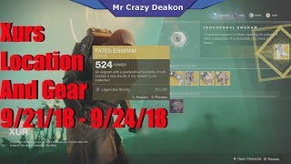 Destiny 2 Xur's Location And Gear 9/21/18 - 9/24/18
