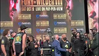 Fury & Wilder Exchange Words & Gestures
