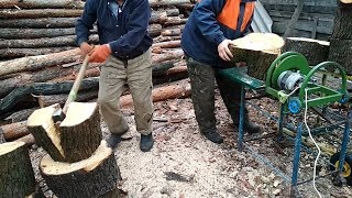 Дровокол с двигателем от стиральной машины против соседа с колуном