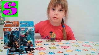 Соня распаковывает мини фигурки THOR and NICK FURY  Супергерои игрушка конструктор 1729