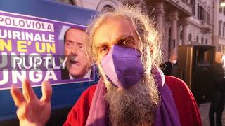Italy: Protesters rally at Quirinal Palace against Belusconi's presidential candidacy