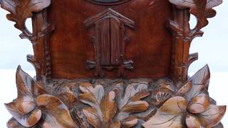 Large Gordian Hettich& sohne 3 Train Cuckoo Trumpeter Clock 1840