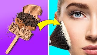 Beauty Hacks That Will Change Every Girl's Life || DIY makeup with food!