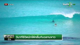 วินาทีชีวิตนักโต้คลื่นกับฉลามขาว
