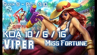 GRF Viper MISS FORTUNE vs SONA ADC - Patch 9.10 KR Ranked