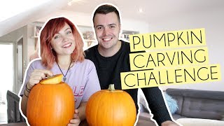Girlfriend Vs Boyfriend Pumpkin Carving Challenge | CRAFTOBER #19