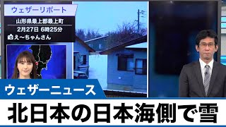 北日本の日本海側で雪