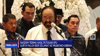 Surya Paloh Beri Selamat Ke Prabowo-Gibran