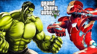 ЖЕЛЕЗНЫЙ ЧЕЛОВЕК vs ХАЛК Игровой мультик для детей Битва СУПЕРГЕРОЕВ в ГТА 5