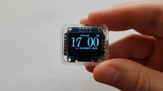 Часы с будильником на OLED 0 96 термометром влажностью и барометром