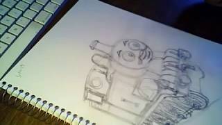 Thomas the Tank Engine - live cartoon drawing