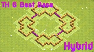 Clash Of Clans TH 6 BEST Hybrid Base: Protect loot and Trophies