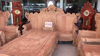Bộ bàn ghế hoàng gia gỗ gõ đỏ siêu vip. 03938900000