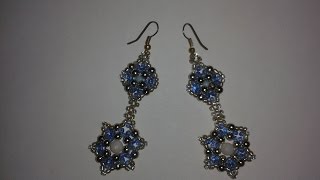 Серьги из бисера. "Снежинки"/Earrings from beads. "Snowflakes"