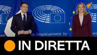 L'arrivo di Macron al Parlamento europeo