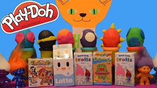 Play Doh zoo surprise eggs, Good Luck trolls, Domo, Moofia