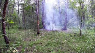Взрыв снаряда 76 мм времен ВОВ.