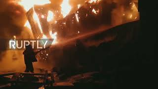 Syria: Firefighters tackle blaze at Latakia Port after alleged Israeli airstrike