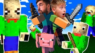 Какой БАЛДИ КРУЧЕ? Два Baldi в Майнкрафт Челлендж Папа и Ростя играют Minecraft letsplay