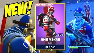 WINTER OLYMPIC IN FORTNITE!! NEW ALPINE ACE SKINS GAMEPLAY