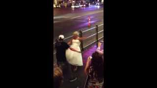 Bride kicks guy in nuts!