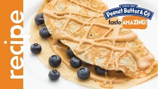 Crepes with Peanut Butter & Blueberries Recipe