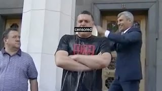Осторожно мат! Настоящая реакция Тягныбок и Бенюка на обливание ледяной водой.
