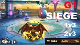 Summoners War -  SOLOING SIEGE | 1v3 and 2v3 BATTLES