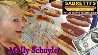 Molly Schuyler takes on Sabretti's  $5000.00 Hot Dog Challenge
