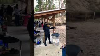 First shot with 45g ammunition and recoil - slow motion, Strzelba, Odrzut, Strzelnica, Firing range