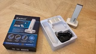 Обзор распаковка  Kemei Электрическая Машинка Для Стрижки Волос Триммер для Бороды  с aliexpress