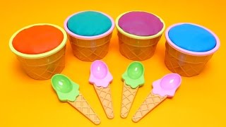 Play-Doh Ice Cream Bowls with Spoons & Surprise Toys Fun