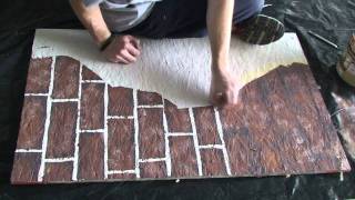 Painting fake brick and plaster walls
